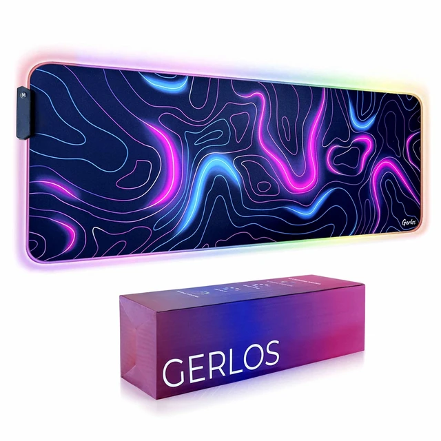 Main image of RGB Gaming Mouse Pad, Large LED Desk Mat for Gamer, 31.5" x 11.8" | Extended Size Design, Superior Micro-Weave Cloth, Non-Slip Rubber Base, Durable Stitched Edges, Water-Resistant Coating