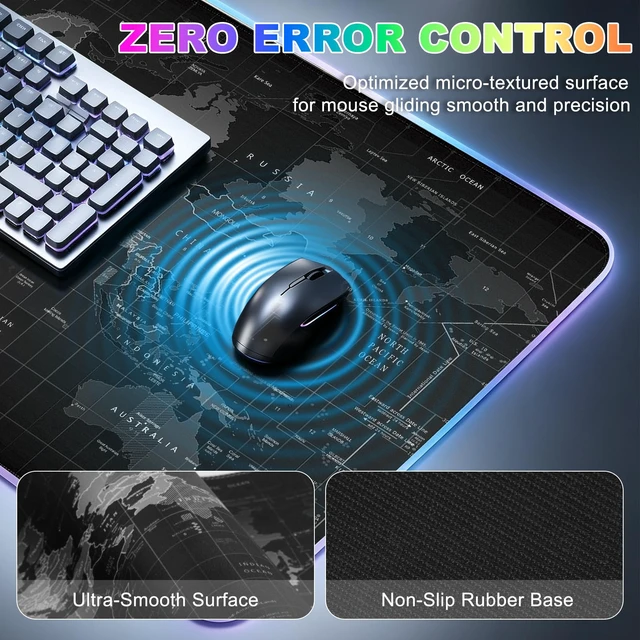 Alt view image 5 of 7 - RGB LED Gaming Mouse Pad, Desk Pad, Large Mouse Pad for Desk, Computer Mat | Mousepad, Keyboard Mat, Mouse Pads for Desk, 14 Light Modes, Gaming Mouse Pad, Computer Mats for Desktop, 31.5×11.8 Inch