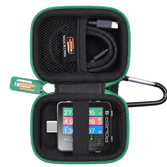 Main image of Hard EVA Carry Case Compatible with ChargerLAB Power-Z KM003C Portable USB-C Fast Charging Tester PD3.2 QC5.0 Digital Voltmeter Ammeter Power Bank Tester, Travel Storage Box (Case Only)