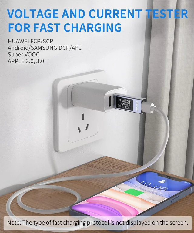 Alt view image 3 of 7 - USB C Tester Power Meter 4-30V 0-12A Digital Multimeter, Type C Voltage and Current Tester Meter, Power Bank Capacity, Working Time Ammeter Voltmeter USB Cable Charger Detector