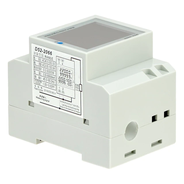 Alt view image 3 of 7 - Digital DIN Rail AC Power Meter 40-300V 100A 6-in-1 Monitor HD Color LCD Display for Energy Voltage Current & Wattage Ideal for Home Distribution Box Solar Inverter & RV