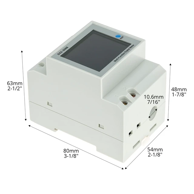 Alt view image 6 of 7 - Digital DIN Rail AC Power Meter 40-300V 100A 6-in-1 Monitor HD Color LCD Display for Energy Voltage Current & Wattage Ideal for Home Distribution Box Solar Inverter & RV