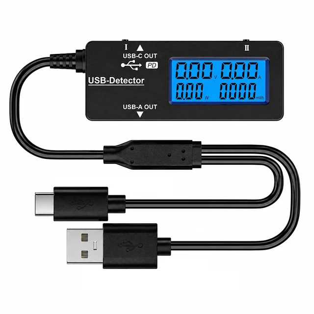 Main image of USB Tester USB Power Meter, USB Cable Tester & Voltage Meter with Type-C, DC 3.2-30V 0-5A Digital Multimeter, USB Port Tester for Voltage Current Power Resistance Capacity for Phone Laptop