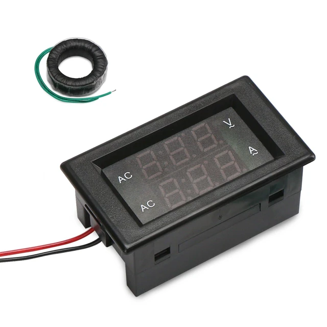Alt view image 3 of 7 - Volt Amp Meter 2pcs, AC 500V 200A Digital Voltmeter Ammeter Panel, 0.39 Inches LED 2in1 Multimeter, 2-Wire Voltage Amperage Tester Gauge with Current Transformer