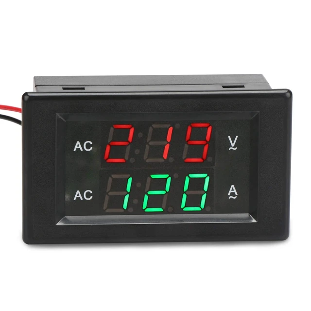 Alt view image 2 of 7 - Volt Amp Meter 2pcs, AC 500V 200A Digital Voltmeter Ammeter Panel, 0.39 Inches LED 2in1 Multimeter, 2-Wire Voltage Amperage Tester Gauge with Current Transformer