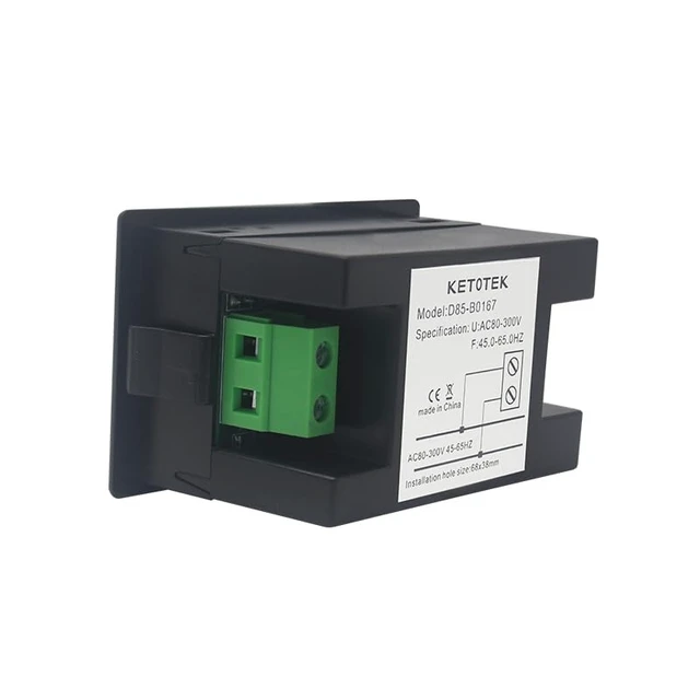 Alt view image 4 of 7 - Digital AC Voltmeter Panel Mounting Meter AC80-300V Frequency Counter 45.0-65.0 HZ LED Display Voltage Volt Frequency Meter Tester Gauge