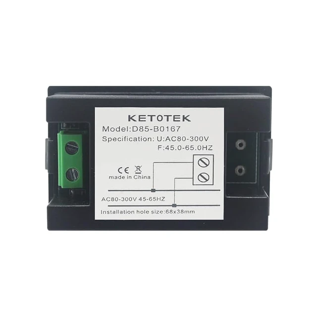 Alt view image 5 of 7 - Digital AC Voltmeter Panel Mounting Meter AC80-300V Frequency Counter 45.0-65.0 HZ LED Display Voltage Volt Frequency Meter Tester Gauge
