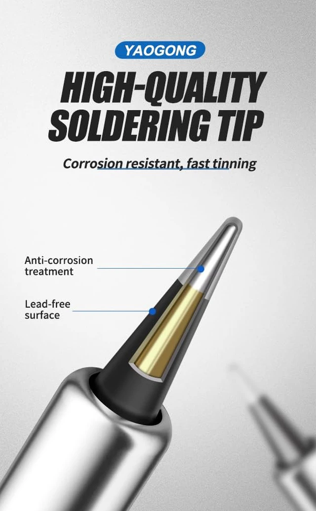 Alt view image 5 of 7 - 60w Soldering Iron Kit with Knob Control for Electronics Repair & DIY | Solder One And Insert Heater Heat Set Insert Tool Ergonomic Handle Design Fast Heating Response Stable