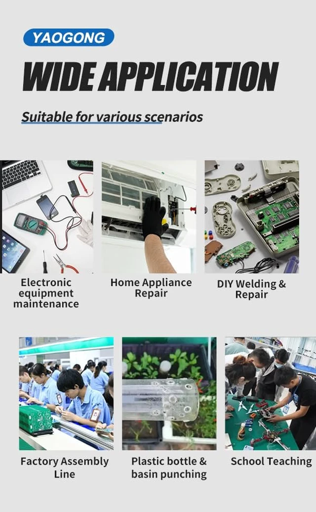 Alt view image 6 of 7 - 60w Soldering Iron Kit with Knob Control for Electronics Repair & DIY | Solder One And Insert Heater Heat Set Insert Tool Ergonomic Handle Design Fast Heating Response Stable
