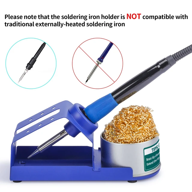 Alt view image 3 of 5 - M-2 Soldering Iron Holder, Heat-resistant Tip Cleaner with Brass Wool Tip Cleaner and Cleaning Sponge for Stable Soldering Iron Storage and Cleaning