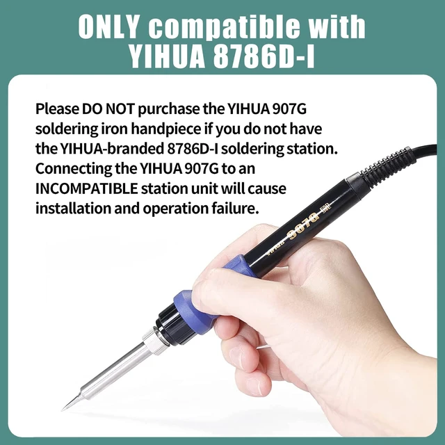 Alt view image 2 of 7 - 907G Replacement Soldering Iron Handpiece/Handle for Yihua 8786D-I Rework and Soldering Station
