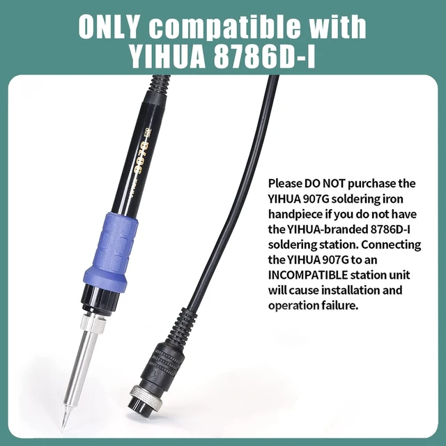 Alt view image 3 of 7 - 907G Replacement Soldering Iron Handpiece/Handle for Yihua 8786D-I Rework and Soldering Station