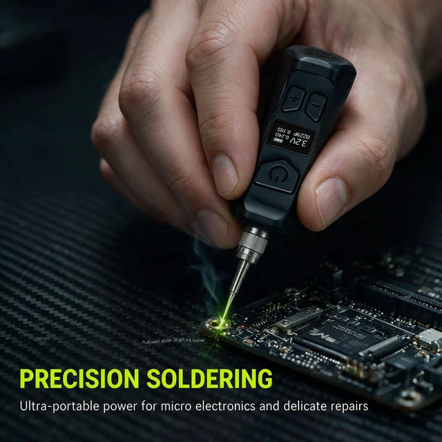 Alt view image 5 of 6 - Wireless Soldering Iron Pen, USB-C Rechargeable Mini Soldering Kit | LED Display, 3 Adjustable Temperature Settings, For Electronics Repair, DIY, and Home Appliance