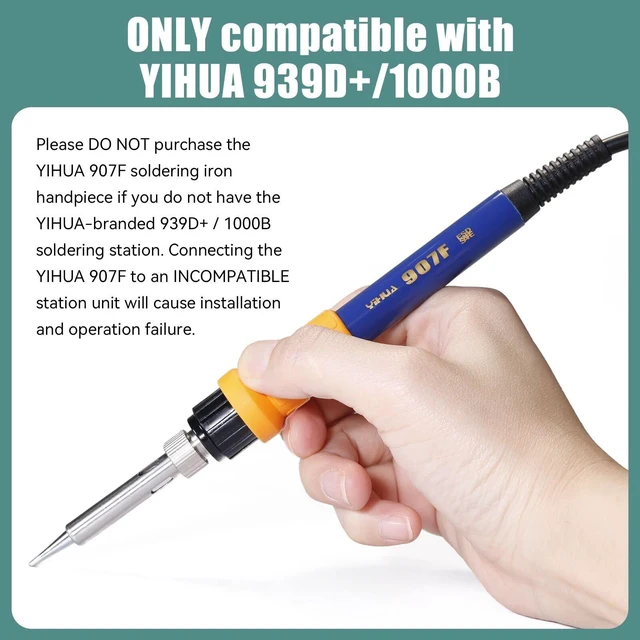Alt view image 2 of 7 - 907F Replacement Soldering Iron Handpiece/Handle for 939D+/1000B Soldering Station