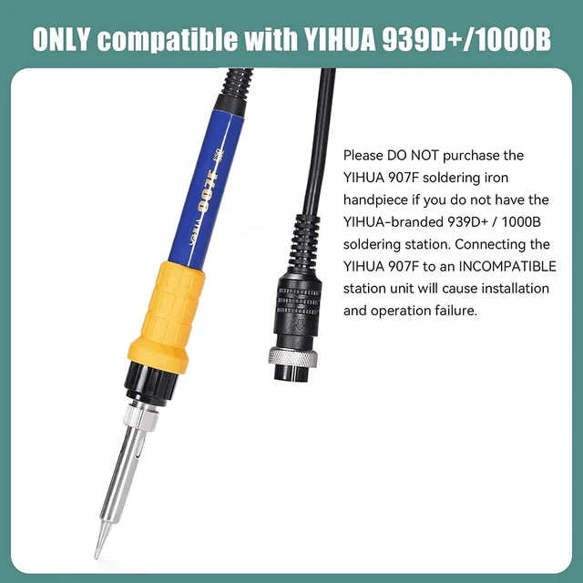Alt view image 3 of 7 - 907F Replacement Soldering Iron Handpiece/Handle for 939D+/1000B Soldering Station
