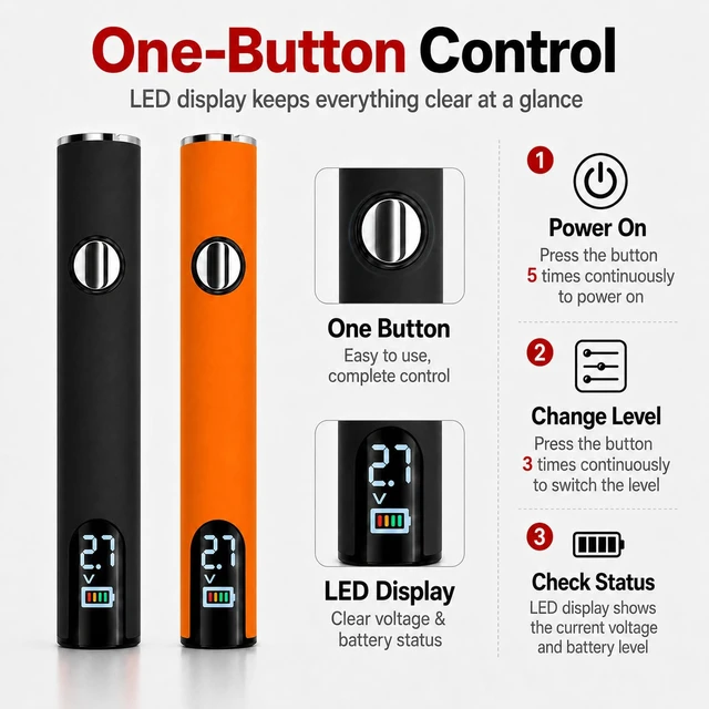 Alt view image 6 of 7 - 2Pcs Portable Cordless Soldering Iron Pen, 510 Threaded Soldering Tools with LED Display,3-Level Temperature Control 200450°C,650mAh Solder Iron for Electronics Repair, DIY(Black & Orange)