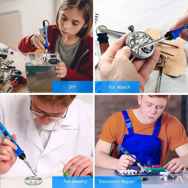 Alt view image 6 of 7 - Soldering Iron Kit, 80W 110V Upgraded Digital Electric Soldering Kit with LCD Display, 39-in-1 Adjustable Temperature Welding Tool for DIY Appliance