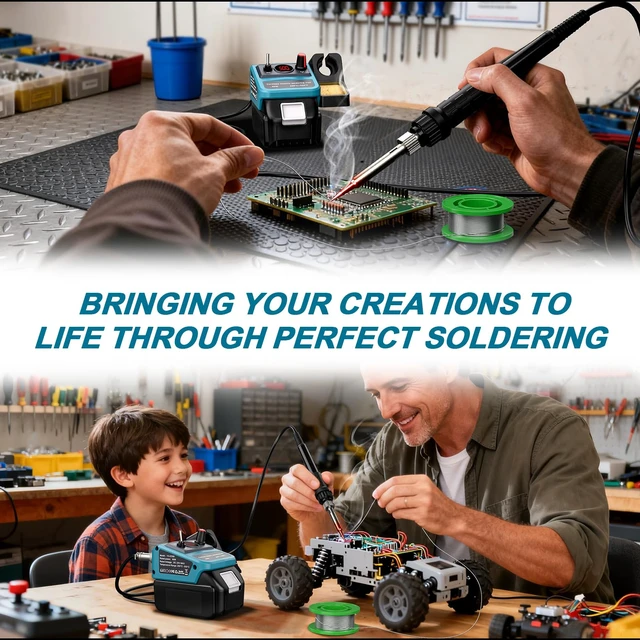 Alt view image 6 of 7 - Cordless Soldering Iron Kit for Makita 18v LXT Battery,90W LED Digital Solder Iron Soldering Gun with 5pcs Tips,0.04 Solder Wire for any Hobby Enthusiast (Battery not included)