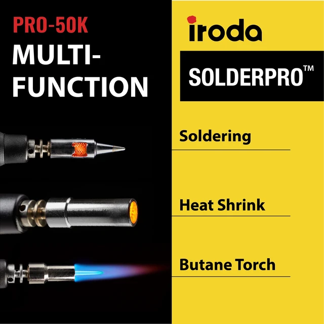 Alt view image 2 of 7 - Wireless Butane Soldering Iron Kit | 4-in-1 Cordless 30-70W Pro Grade | 18s Heat-Up Multi-Function Heat Tool with Case & Tips | Pro-50K
