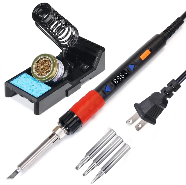 Main image of 928D-III Soldering Iron,110W High Power, Fully Digital Display °F /°C- Temperature Control Soldering Tool, Accurate 194~896°F, with ON/OFF Switch, Iron Tip, Brass Wool, Automatic Sleep Mode