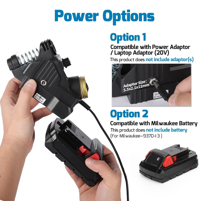 Alt view image 5 of 7 - 937D-I 3 Cordless Soldering Iron Kit Compatible with Milwaukee 20V/18V Battery, with Integrated Iron Holder, Digital Display, 6 Soldering Tips, Adjustable Temperature, Auto Sleep & Shutdown