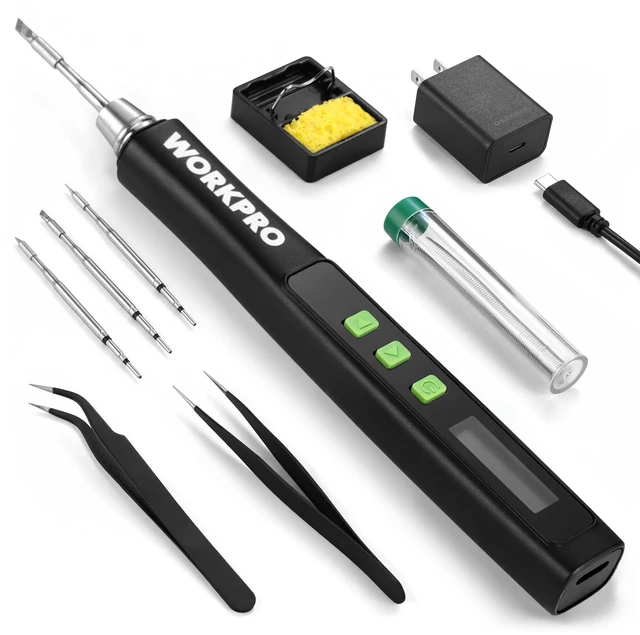 Main image of DC Soldering Iron Kit, Fast Heating Soldering Iron Pen with 3 Tips | Portable Lightweight Solder Iron for Electronics, Metal, DIY Projects, Accurate Temp Control, OLED Display, PD/QC Protocols