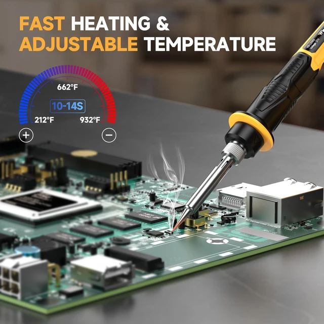 Alt view image 2 of 7 - Cordless Soldering Station Compatible with Dewalt 20V Max Battery - Digital Display, Soldering Iron Station Fast Heating Up Soldering Station for DIY, Appliance Repair (Battery Not Included)