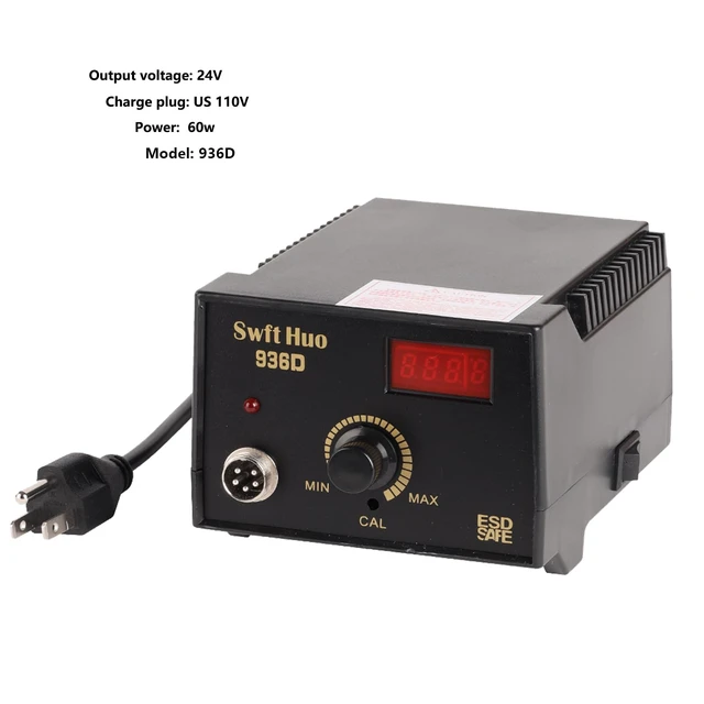 Alt view image 3 of 6 - Soldering Station Kit, 936D 60W Solder Iron Station Rapid Heat Up | With LED Digital Display Soldering Tip,Solder Wire, Tweezers, And Desoldering Pump For repair