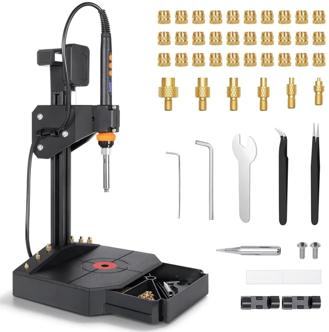 Main image of Vertical Heat Set Insert Tool with 90W Soldering Iron for 3D Printed Parts | Vertical Press Design for Precise Insert Installation, Built-In Drawer & Cord Management for a Cleaner Workspace