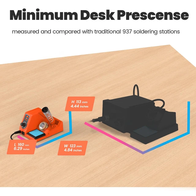 Alt view image 3 of 7 - 926LED V3 Entry-Level 60W Soldering Station Iron Kit in Orange with Temperature Control includes Helping Hands, Lead-Free Solder, 6 Soldering Tips, ESD-Safe Tweezers, Sleep Mode