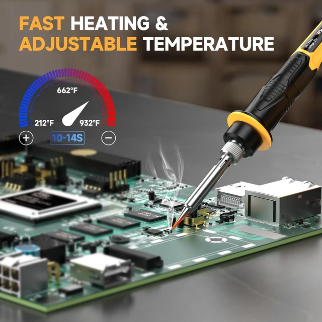 Alt view image 3 of 7 - Cordless Soldering Station for Dewalt 20V Max Battery with 2 Helping Hands | Soldering Iron Kit (Tool Only), LCD Display, / Conversion, Auto Sleep, for DIY Repair, PCB Rework,Electronics Maintenance