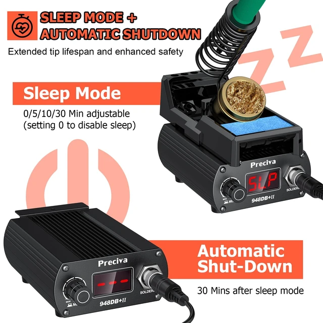 Alt view image 5 of 7 - Portable Soldering Station-T12 Solder Iron Tip, 75W Digital Display Soldering Iron Station-Fast Heating (5S), °C/ºF Conversion(392°F to 896°F), Auto Sleep&Calibration Support for Electronics Repair