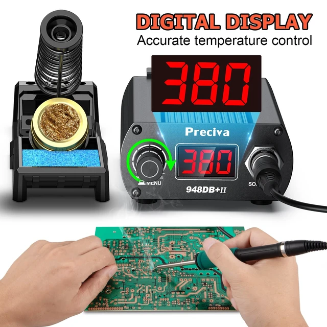 Alt view image 6 of 7 - Portable Soldering Station-T12 Solder Iron Tip, 75W Digital Display Soldering Iron Station-Fast Heating (5S), °C/ºF Conversion(392°F to 896°F), Auto Sleep&Calibration Support for Electronics Repair
