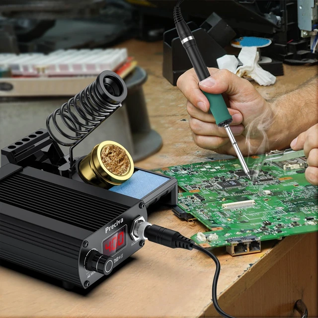 Alt view image 7 of 7 - Portable Soldering Station-T12 Solder Iron Tip, 75W Digital Display Soldering Iron Station-Fast Heating (5S), °C/ºF Conversion(392°F to 896°F), Auto Sleep&Calibration Support for Electronics Repair