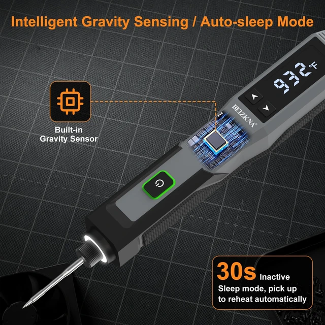 Alt view image 4 of 7 - Soldering Iron Kit Cordless Portable 3200mAh Battery USB Rechargeable | 5s Fast Heat 392-932, Auto Sleep, 14-in-1 Wireless Soldering Iron Welding Gun Tool for Precision Electronics PCB DIY