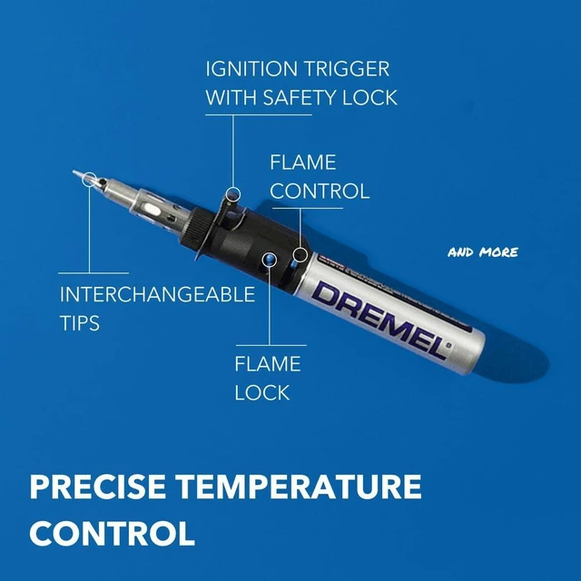 Alt view image 2 of 7 - VersaTip Precision Butane Torch, Cordless Soldering Iron (2000-7) | Temperature Control, 7 Accessories for Soldering, Pyrography, Hot Cutting, Paint Removal