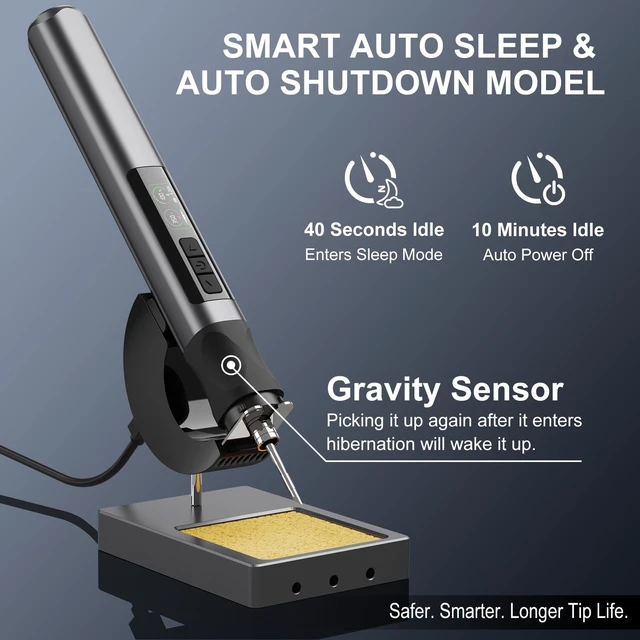 Alt view image 2 of 7 - Cordless Soldering Iron Kit, 3s Fast Heat 75W-PD/30W-Battery | Portable Solder Iron with Auto Sleep,LCD Display&LED Lighting, USB-C+Wireless Recharging Stand for Electrics Precision Repair