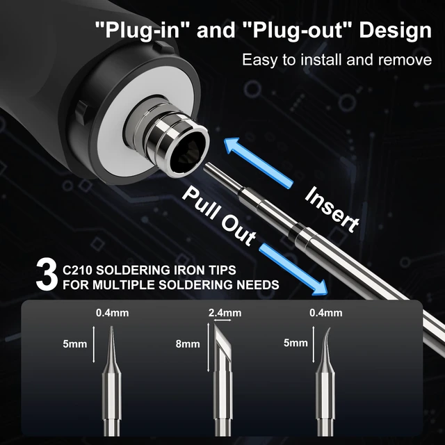 Alt view image 6 of 7 - Cordless Soldering Iron Kit, 3s Fast Heat 75W-PD/30W-Battery | Portable Solder Iron with Auto Sleep,LCD Display&LED Lighting, USB-C+Wireless Recharging Stand for Electrics Precision Repair