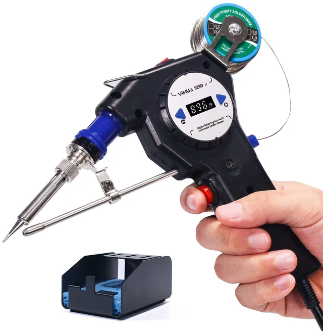 Main image of 929D-II Soldering Gun Kit Motorized Industrial Automatic Solder Feeding with Digital Display, Temperature Contorl, Stabilization with 80g Solder Wire Soldering Kit