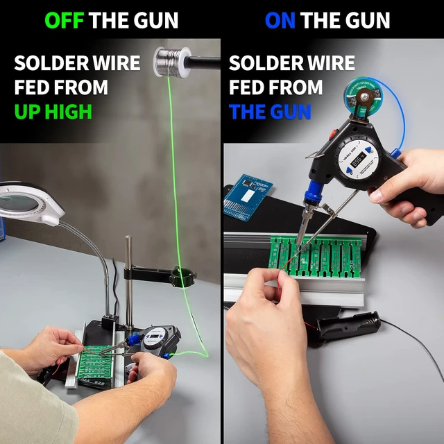 Alt view image 4 of 7 - 929D-II Soldering Gun Kit Motorized Industrial Automatic Solder Feeding with Digital Display, Temperature Contorl, Stabilization with 80g Solder Wire Soldering Kit