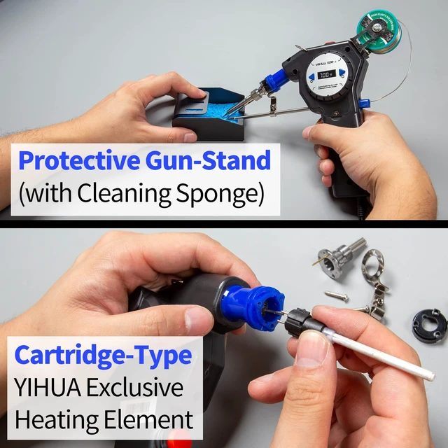 Alt view image 5 of 7 - 929D-II Soldering Gun Kit Motorized Industrial Automatic Solder Feeding with Digital Display, Temperature Contorl, Stabilization with 80g Solder Wire Soldering Kit