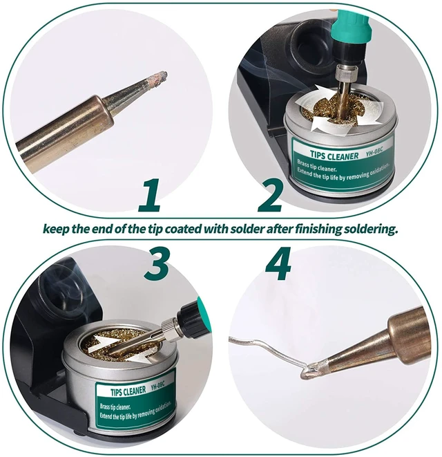 Alt view image 6 of 7 - 939D+ Digital Soldering Station, 75W Equivalent with Precision Heat Control (392°F to 896°F) and Built-in Transformer. ESD Safe, Lead Free with °C/°F display (Green)