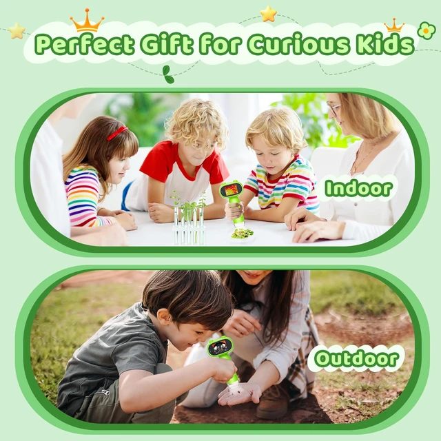 Alt view image 6 of 7 - Pocket Microscope for Kids, 2'' IPS 1080P Magnifier with Light | 16MP Mini Digital Microscope 1000X, 8 LEDs, Compatible with PC, Includes 8GB card