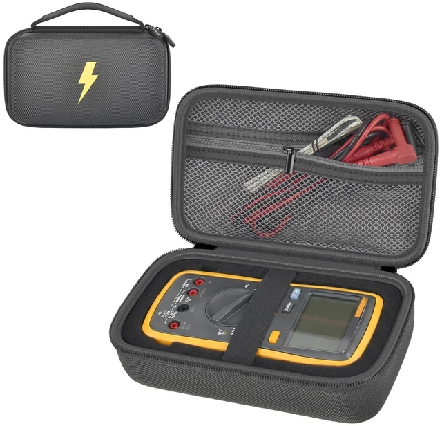 Main image of Case Compatible for Fluke 17B+/15B+/ 17B/ 15B/ /177/179/ 113/114/ 115/116 | Double Zipper, DIY Removable Foam Fit More Digital Multimeter 115/116/ 117/87V/ 88V,Elastic Strap, Mesh, Case Only, Grey