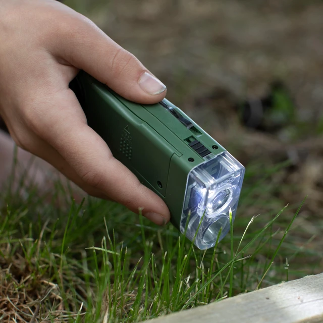 Alt view image 5 of 7 - X-Scope Kids 7 Function Multi Purpose Optical Pocket Tool with 30x Microscope, 8x Telescope, 9x Fold-Out Magnifier, Flashlight, Signal Whistle, Directional Compass and Digital Clock (CP-11)