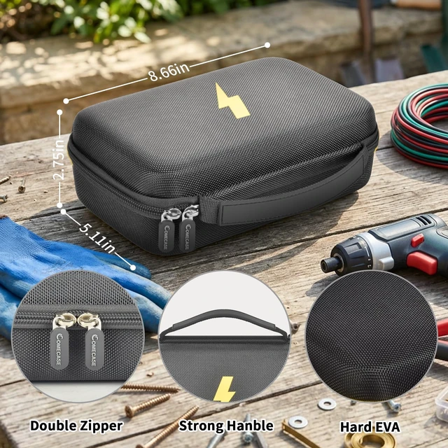 Alt view image 7 of 7 - Case Compatible for Fluke 17B+/15B+/ 17B/ 15B/ /177/179/ 113/114/ 115/116 | Double Zipper, DIY Removable Foam Fit More Digital Multimeter 115/116/ 117/87V/ 88V,Elastic Strap, Mesh, Case Only, Grey