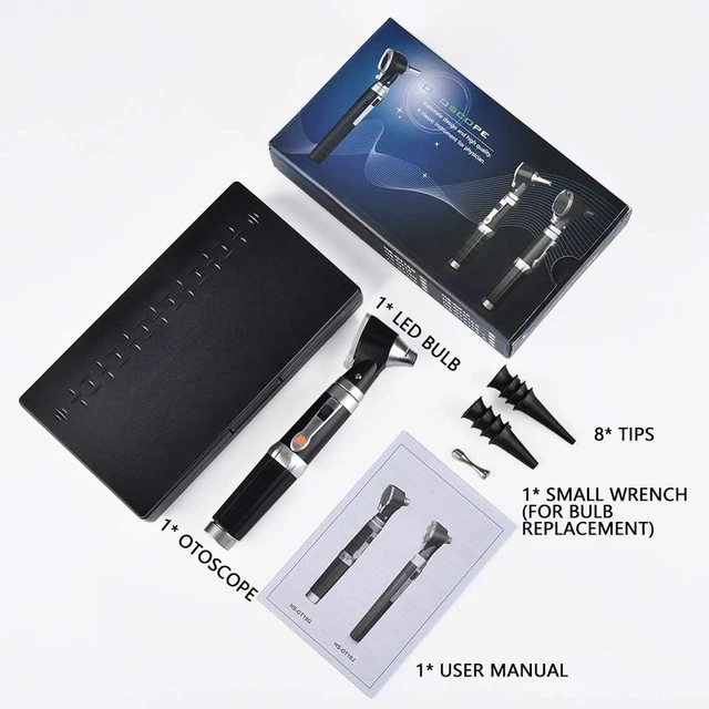Alt view image 7 of 7 - 3X Otoscope with LED Handheld Ear Magnifier Scope for Doctor & Home | Portable Ear Check Scope with 8 Specula Caps & Storage Case for Adults, Kids, Pets, Dogs, Cats