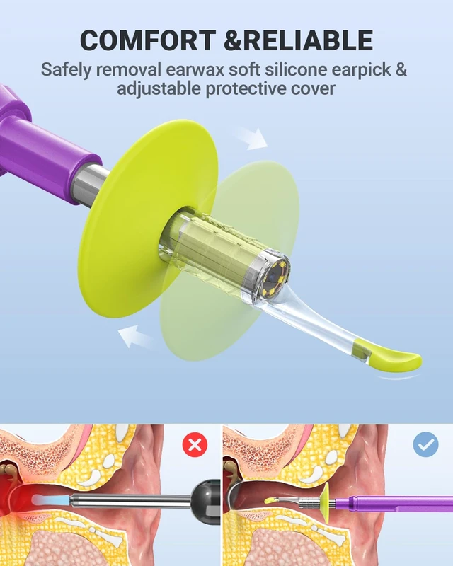 Alt view image 4 of 7 - Digital Otoscope Compatible with iPhone & Android, Video Ear Scope Camera | Otoscope with Light, 3.9mm Lens, Plug & Play, Photo & Video, Split-screen, Earwax Removal Kit for Home Cleaning Checking