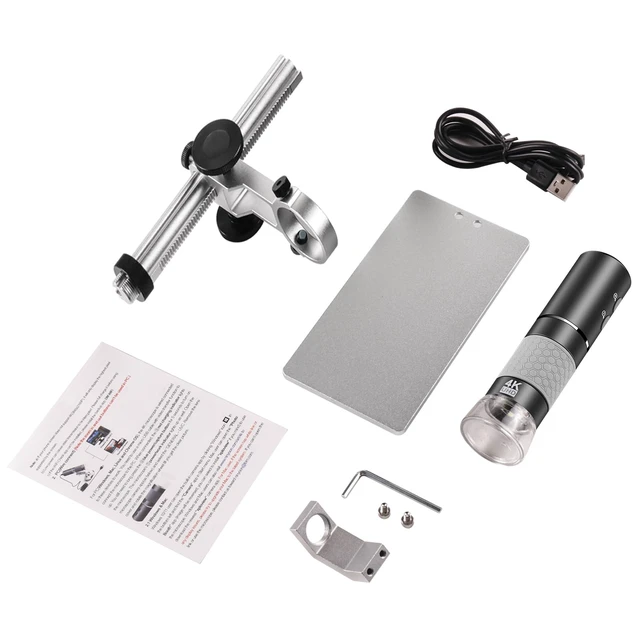 Alt view image 7 of 7 - 4K Digital Microscope for iPhone Android Phone and Windows Mac PC | 3840x2160p Wireless Handheld Microscope Camera, Portable WiFi Microscope with Adjustable Metal Stand for Adults and Kids