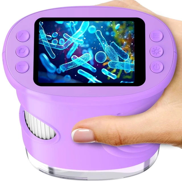 Main image of 1000X Digital Handheld Microscope for Kids Portable Outdoor Toys & Gifts | 2.0" IPS Screen Magnifier, STEM Science Lab Magnifying Glass, Photo&Video Pocket Edu Toy for Boys & Girls Age 4-12, Purple
